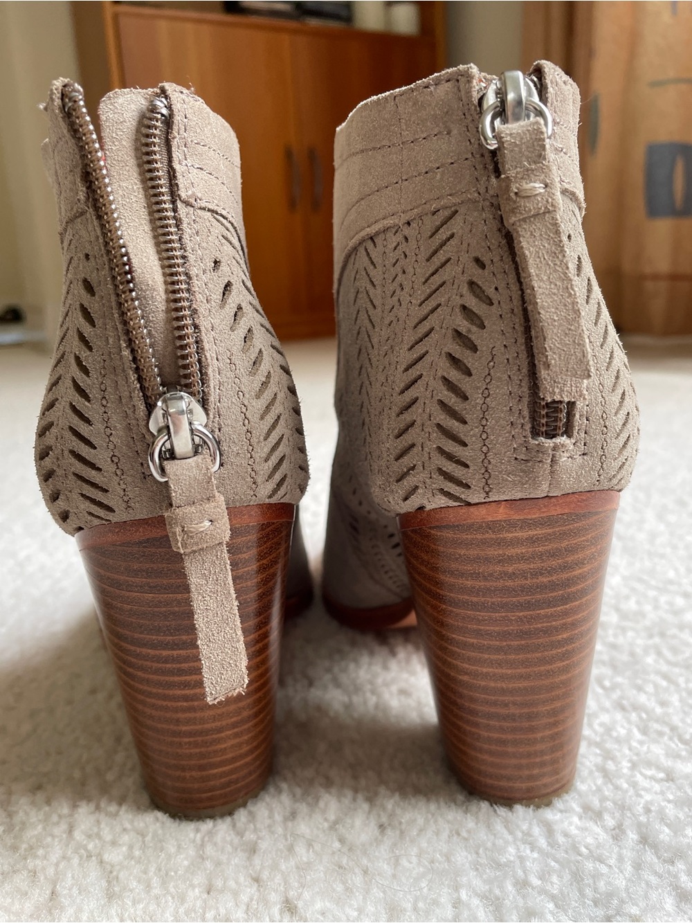 Coach Honey Suede Ankle Booties - Taupe - Picture 6 of 7